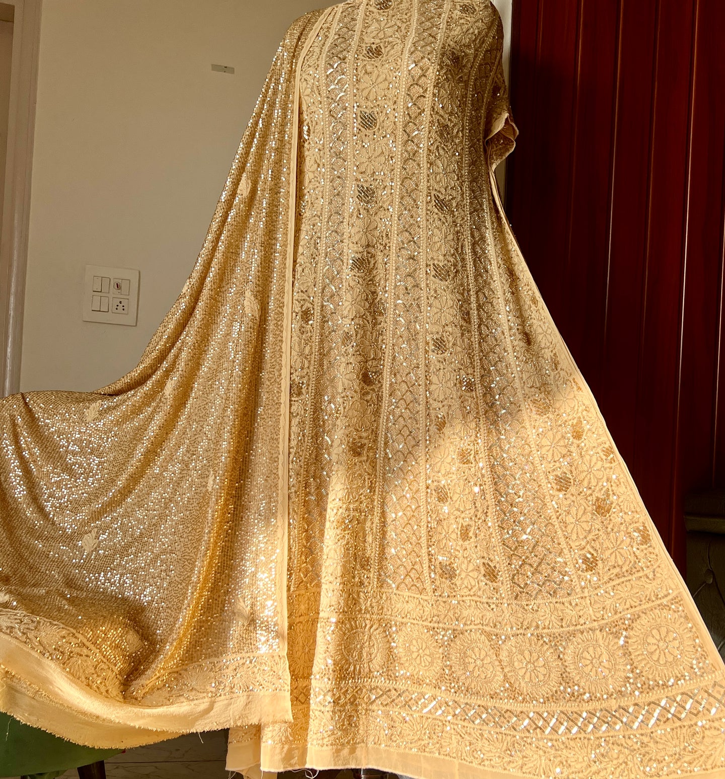 Ruhani Golden Luxurious Wedding Anarkali